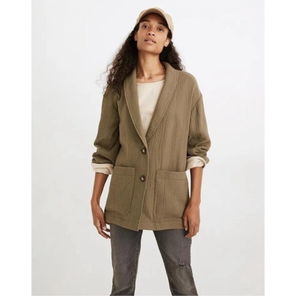 Madewell Lightspun Dorset Blazer army green - Picture 2 of 7